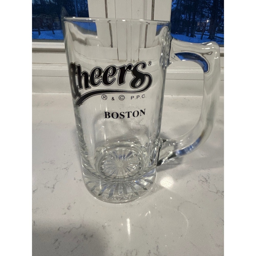 Vintage Cheers Boston Glass Beer Mug Stein TV Show Souvenir Paramount Pictures‎